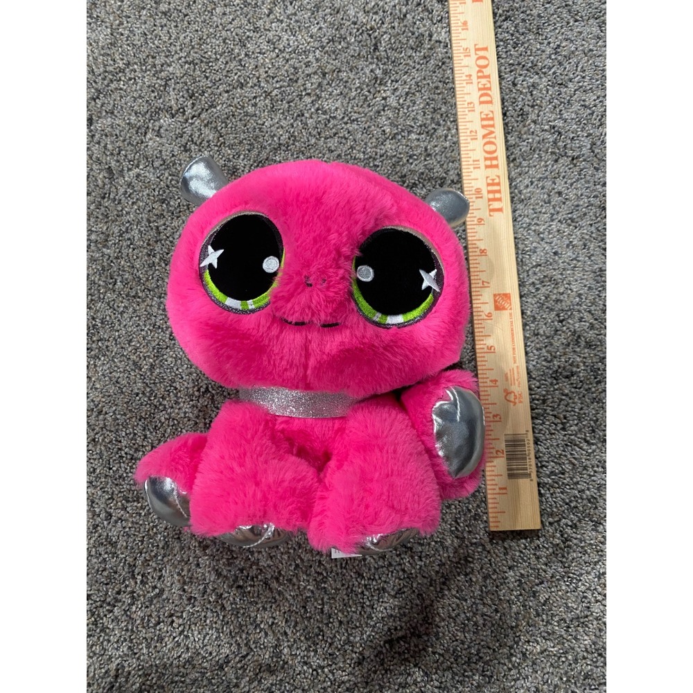 Peek-A-Boo Toys Pink Alien Monster Plush Silver Accents Big Eyes
